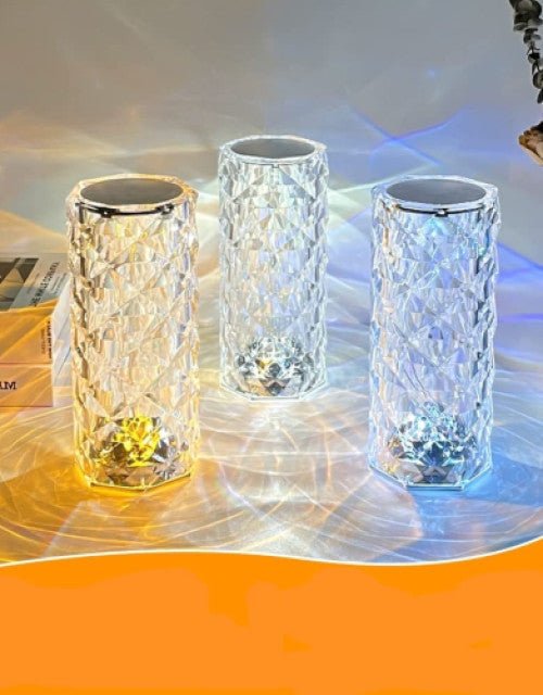 Crystal Touch Control Rechargeable Rose Diamond Table Lamp - Lootokart