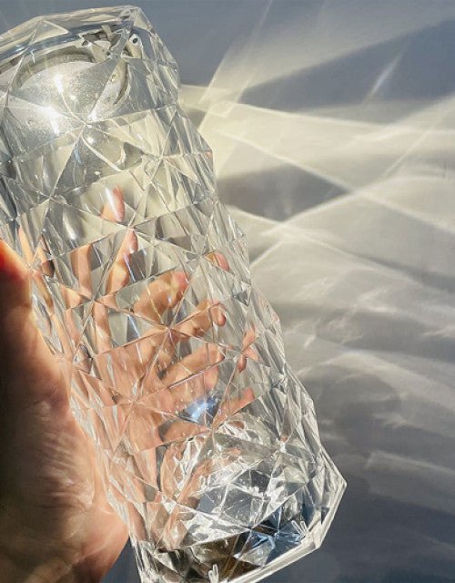 Crystal Touch Control Rechargeable Rose Diamond Table Lamp - Lootokart