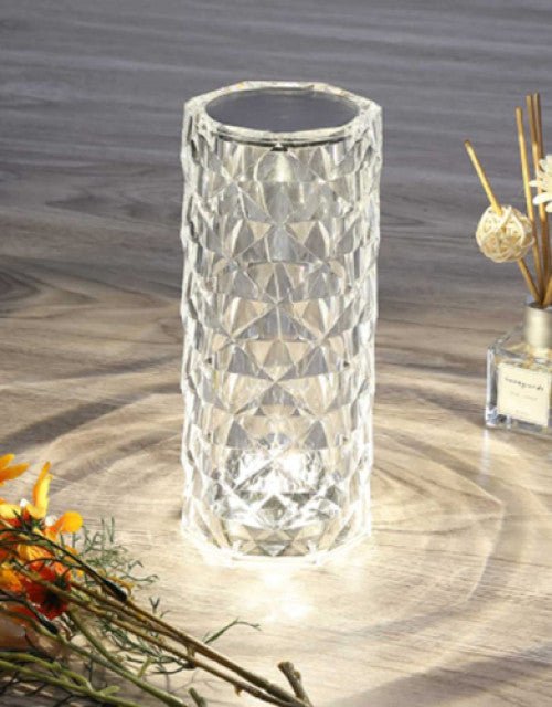 Crystal Touch Control Rechargeable Rose Diamond Table Lamp - Lootokart