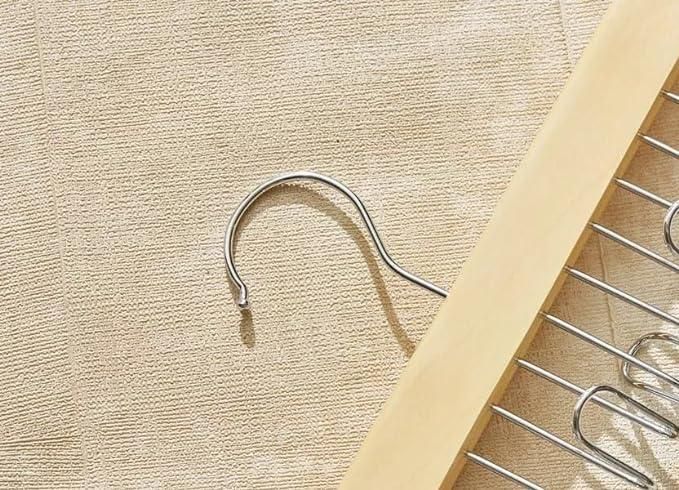Multifunctional Wooden Hanger with Metal Hooks (Pack of 2) - Lootokart