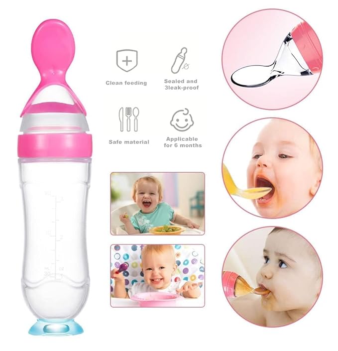 Baby Squeezy Food Grade Silicone Bottle Feeder for Baby Feeding - Lootokart