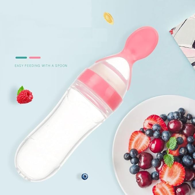 Baby Squeezy Food Grade Silicone Bottle Feeder for Baby Feeding - Lootokart