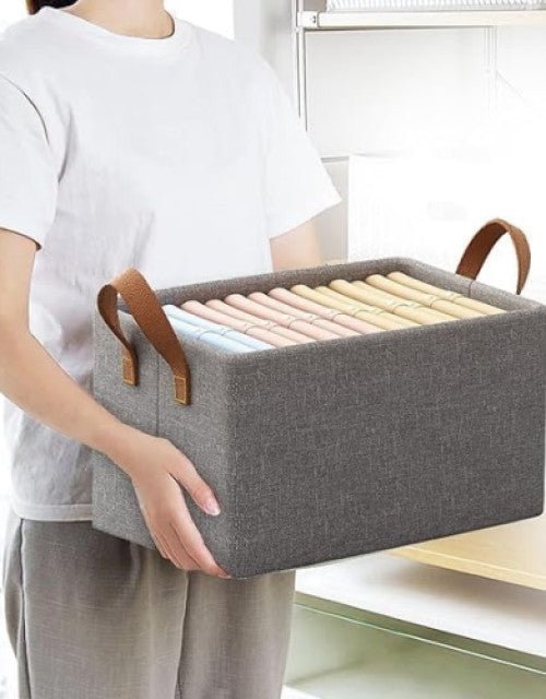 Clothes Organizer Fabric Cubes | Collapsible Storage Bins with Handles - Lootokart