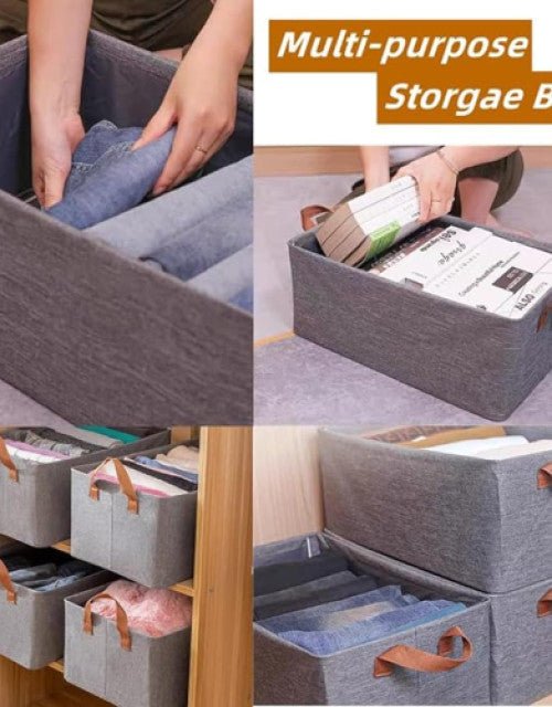 Clothes Organizer Fabric Cubes | Collapsible Storage Bins with Handles - Lootokart