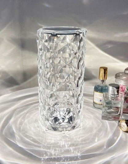 Crystal Touch Control Rechargeable Rose Diamond Table Lamp - Lootokart