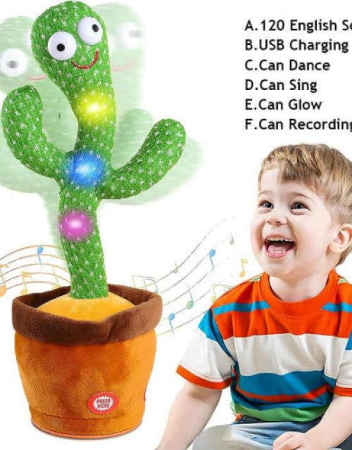 Interactive Dancing Cactus Plush – Mimic Voice, Music & LED Lights - Lootokart